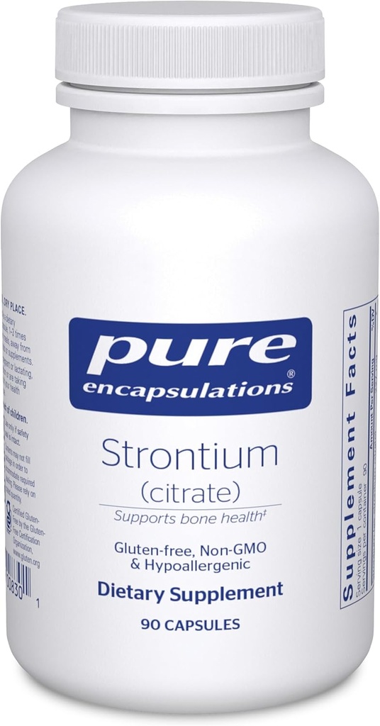 Saf Encapsulations Strontium (Citrate) | Hipoallergenik Diyetsel Supplement Sağlıklı Kemikleri Desteklemek * | 90 Capsules