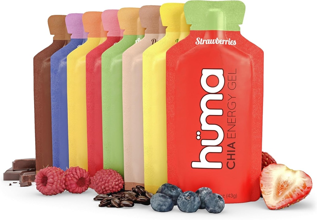 Huma Chia Energy Gel, Ποικιλία 24-Pack - Στομάχι φιλικό, πραγματική ενέργεια τροφίμων Gels
