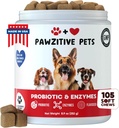 Köpekler için Probiyotikler Dgestive Health - Probiyotik Chews for Gut Health, Itchy Skin Yeast, Diarrhea - ABD Ürün - Immune Support Supplement - Dog Digestive Support & Alerji Relief Chews with Enzymes