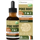 Lymph System Support için Poke Root Drops, Lymphedema için Lymphedema için Lymphage Supplement, 7 in 1 Formula with Goldenseal Extract for Immune Support, Dandelion for Detox & Cleanse. 2oz
