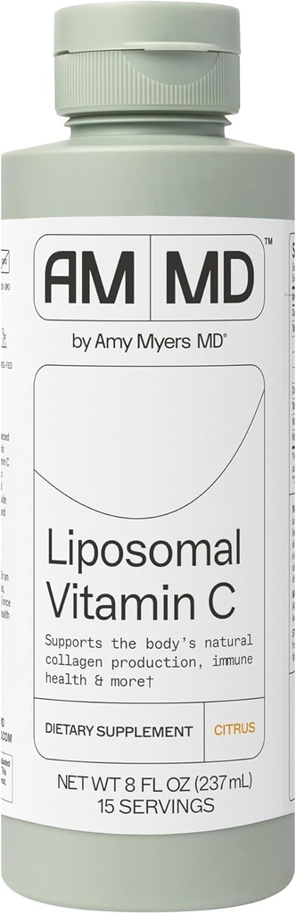Amy Myers MD Liposomal Vitamin C - Συμπλήρωμα μη-GMO Υψηλής Απορρόφησης για την Ανοσολογική Υποστήριξη & Παραγωγή Κολλαγόνου - Χωρίς γλουτένη, Μη-Dairy & Μη-Σόγια