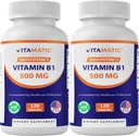 Vitamatic Vitamin B1 (Thiamine) 500 mg - 2 Pack (120 Capsules Total)