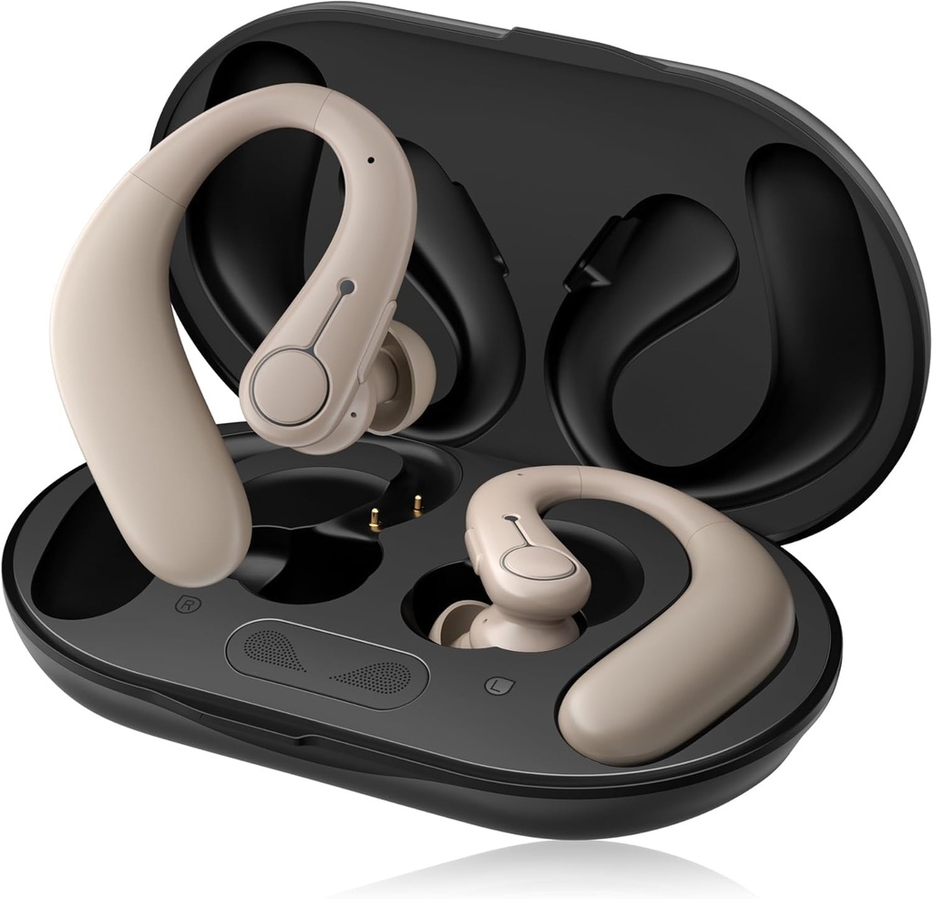 Hearing Aids, Hearing Aids for Seniors with Bluetooth, Rechargeable Hearing Aid with Noise Cancellation, 5-Level Button Volume Control, OTC Hearing Amplifier for Moderate Hearing Loss, Clear Sound