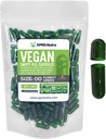 XPRS Nutra Boyutu 00 Boş Kapsüller - 100 Kont Boş Vegan Capsules - Vejetaryen Boş Pills - DIY Sebze Kapsülü - Veggie Pill Caps (Forest Green)