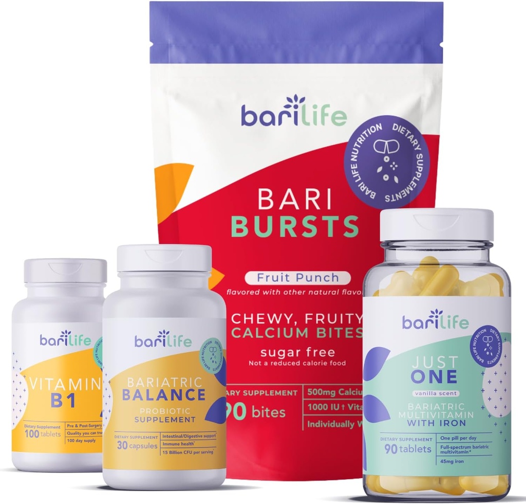 Bari Life Post-Op, Gastric Sleeve, Gastric Bypass Βιταμίνη και συμπλήρωμα Starter Kit (Fruit Punch)