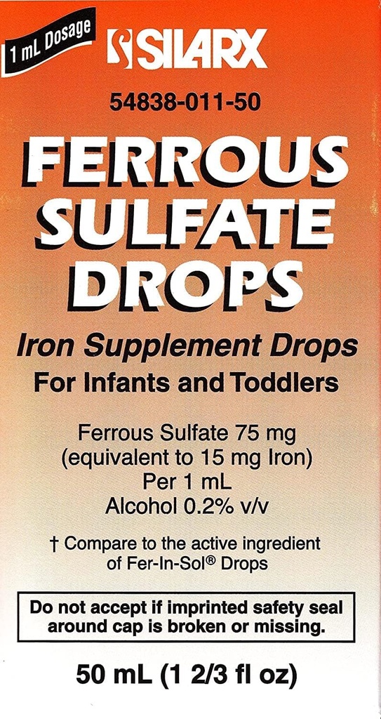 FERROUS SULF DROPS 15MG/ML*SIL 50 ML