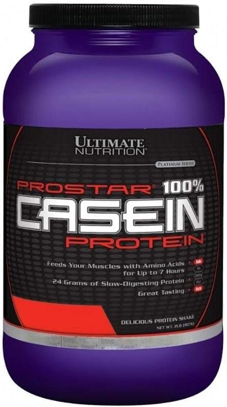 Ultimate Beslenme Prostar Micellar ve Hydrolyzed Casein protein Toz - Fat Free Overnight Muscle Büyüme ve BCAAs ile Kurtarma, 2 Pound, Strawberry