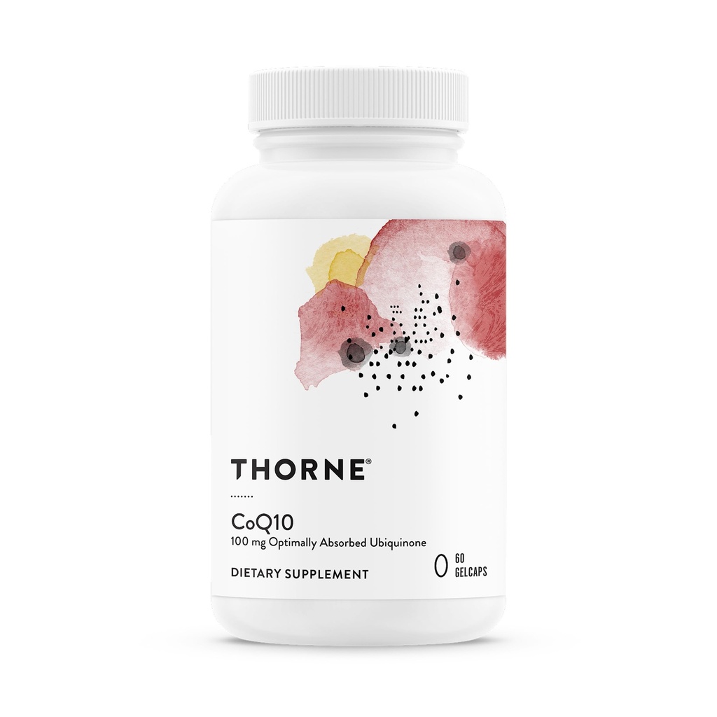 THORNE - CoQ10-100mg Optimally Απορροφημένο Συμπλήρωμα Ουμπικινόνης - Υποστήριξη Heart Health, Brain Function, Cellular Energy Production & Healthy Aging* - Χωρίς γλουτένη, χωρίς γαλακτοκομικά - 60 Σερβιέτες