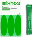 MIXHERS Hergreens - Greens & Veggie Toz - Tüm Gıdalardan - Digestive Enzymes & Kale - Kadınlar için Beslenme - Destek Kalp ve Canlı - 15 İç Packets - Apples & Pomegranate