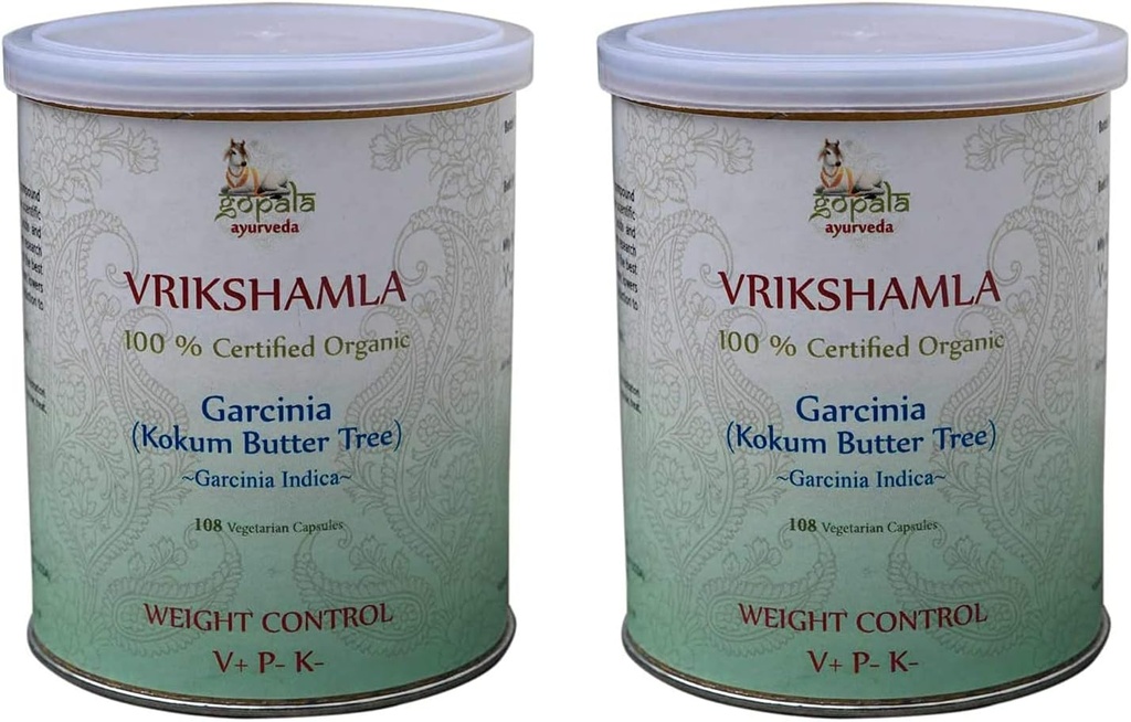 GOPALA AYURVEDA VRIKSHAMLA Capsules (USDA Certified Organic) Ayurvedic Herb 108 Vcaps of 500 mg Every (Pack of 2)
