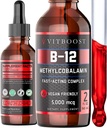 Vegan Sıvı B-12 Drops – 60 x 5000 mcg Ekstra Kuvvetli Ağut Vitamin B12 Sıvı Mekobalamin sublingual Supplement | Max improve Aborpsiyon & Energy | Gluten Free 5000 mcg Ekstra Güçlü Raspberry Flavored Vitamin B12 Sıvı Meurs