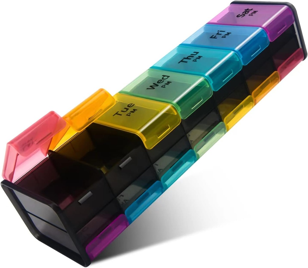 Ekstra Büyük Haftalık Pill Organizer, 7 Gün AM/PM Pill Case with XXL Karşılaştırması for Fish Oils, Travel-Friendly Medicine Organizer Pill Planlayıcı for Vitamins, Supplements