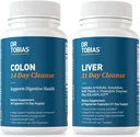 Dr. Tobias Colon 14 Day Cleanse & Liver 21 Day Cleanse Supplements, Fiber, Herbs & Probiyotiks, Solarplast, Artichoke, Milk Thistle, Supports Gut and Liver Health.