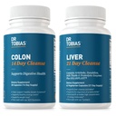 Dr. Tobias Colon 14 Day Cleanse & Liver 21 Day Cleanse Supplements, Fiber, Herbs & Probiyotiks, Solarplast, Artichoke, Milk Thistle, Supports Gut and Liver Health.