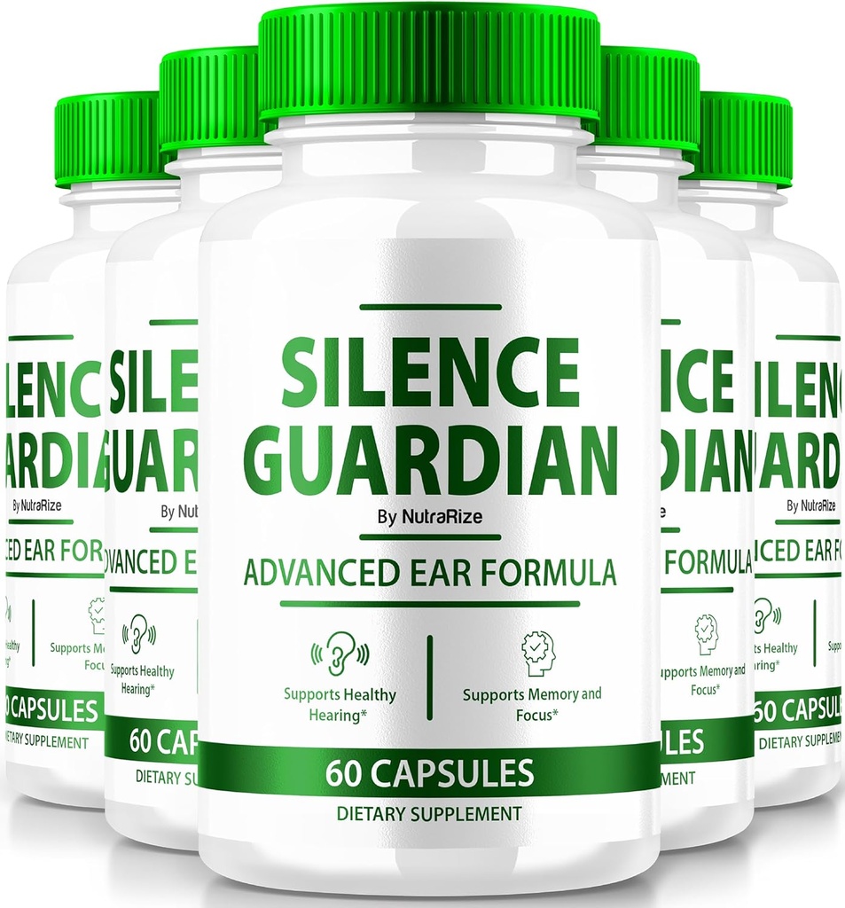 (5 Pack) Silence Guardian - Advanced Ear Formula, 360 İşitme Desteği için Resmi Formula, Tüm Doğal Malzemeler Auditory Health, SilenceGuardian Review (300 Capsules)