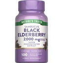 Nature's Truth Black Elderberry Capsules | 100 Count | Super Tempd Sambucus Extract | Non-GMO ve Gluten Free Supplement