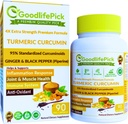Turmeric Curcumin Capsules Extra Strength with Ginger &% 95 Curcuminoids & Black Pepper Extract for maximum benefits. All Natural NonGMO NO Rice Toz NO Stearate NO Silica- 90 Veg Cap