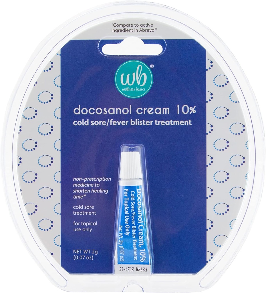 Wellness Temelleri Docosanol Krem% 10 | Cold Sore Tedavisi | Kısaens İyi Zaman | 0.07oz - 1 Tube