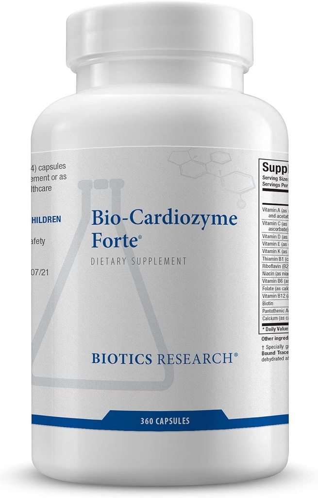 Biotics Research Bio Cardiozyme Forte Healthy Heart Multivitamin, Broad Spectrum Formulation Σχεδιασμένο για να υποστηρίξει την καρδιοαγγειακή υγεία και λειτουργία, Ισχυρή αντιοξειδωτική υποστήριξη 360 κάψουλες