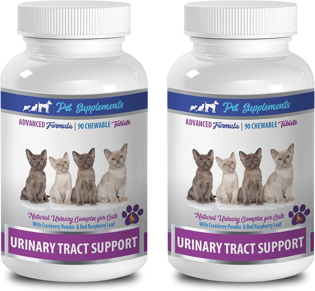 Kediler için Urinary Tract Supplements - Urinary Tract Desteği - Kediler için - Doğal Formula - CHEWABLE - kedi Marshms - 2 Şişe (180 Chews)