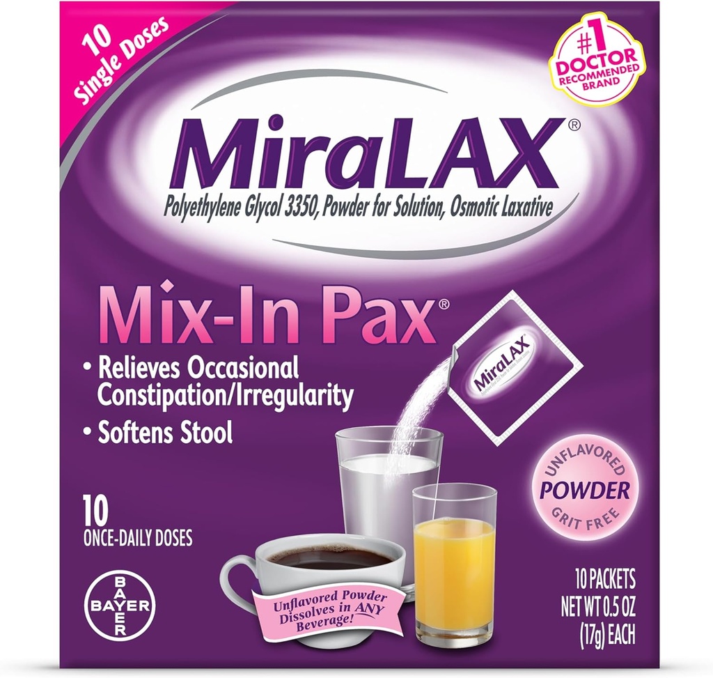 MiraLAX Laxative Toz Packets 10.0 ea. (Quantity of 5)