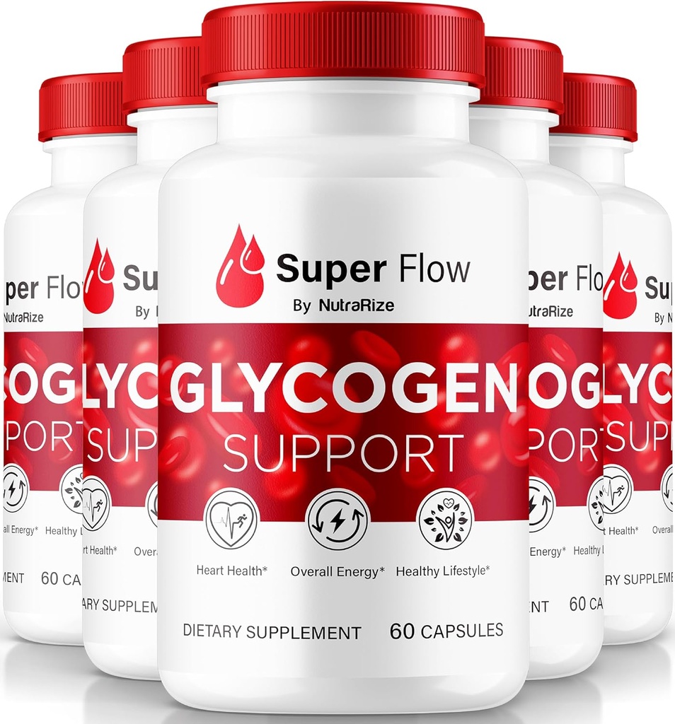 (5 Pack) Super Flow Glycogen, SuperFlow Glycogen Support Capsules, Super Flow Glyco Optimizer, Resmi SuperFlow Glyco Optimiser Caps, Super Flow Detox Cleanse, Super Flow Glycol (300 Capsules)