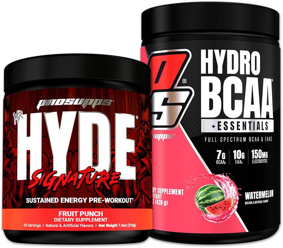 PROSUPPS Mr. Hyde Signature Series Fruit Punch ve HydroBCAA+Essentials Watermelon Sche