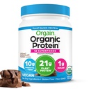 Orgain Organic Vegan protein + 50 Superfoods Toz, Kremy Chocolate Fudge - 21g Plantive Protein, 10g Prebiyotik Fiber, No Lactose Malzemeler, Gluten Ücretsiz, Ek Olmayan Şeker, Non-GMO, 1.12 lb