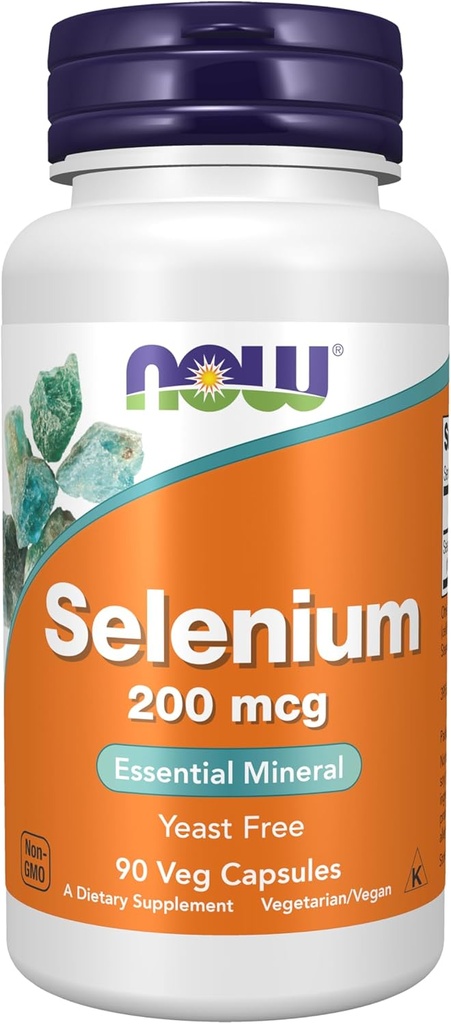 Şimdi Gıdalar Tamamlar, Selenium (L-Selenomethionine) 200 mcg, Essential Mineral*, 90 Veg Capsules