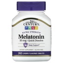 21st Century Extra Strength Μελατονίνη, Quick Dissolve, Cherry, 10 mg, 360 δισκία