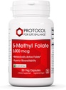 PROTOCOL FOR LIFE BALANCE 5Methylfolate 5.000 Live - Üstün Methylfolate Bioavailability - for Brain Support - Folate Supplement for Women & Men - Kosher & Vegan - 50 Veg Caps