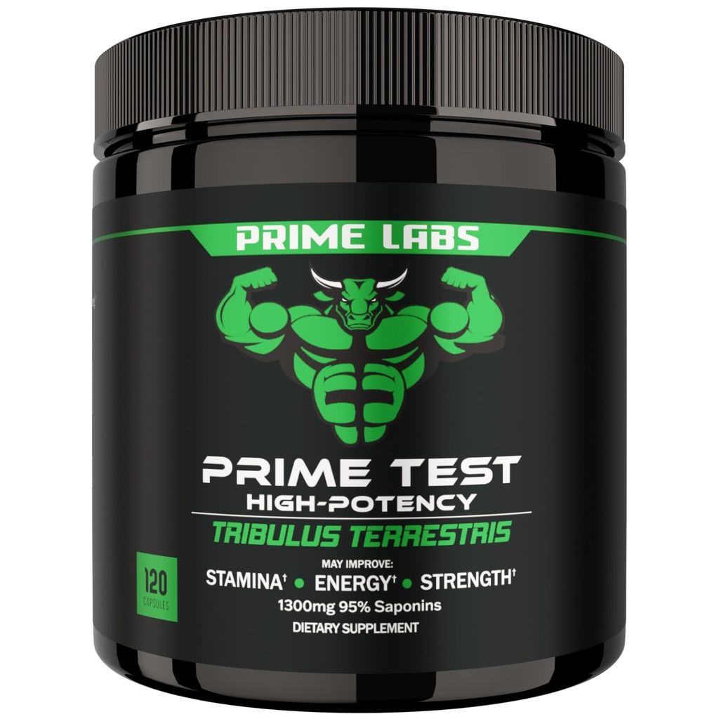 Prime Labs Tribulus Terrestris for Men 1300 mg - 95 Saponins - Enerji, Vitality, Strength - 120 Kontra