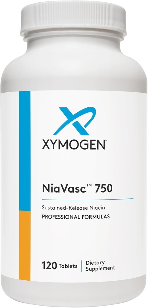 XYMOGEN NiaVasc 750 - Sustained-Release Niacin for a Lesser Flushing Etkisi - Supports The Care of Health Blood Lipids (120 Time-Release Tabletleri)