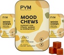 PYM Citrus Mood Chews Support for Stress, kaygı & Overwhelm, 60 Kont | 130 mg GABA, 90 mg L-Theanine | Vegan, Non-GMO, Gluten-Free, No Add Sugar | All- Natural Mood Balance Supplement Made in USA