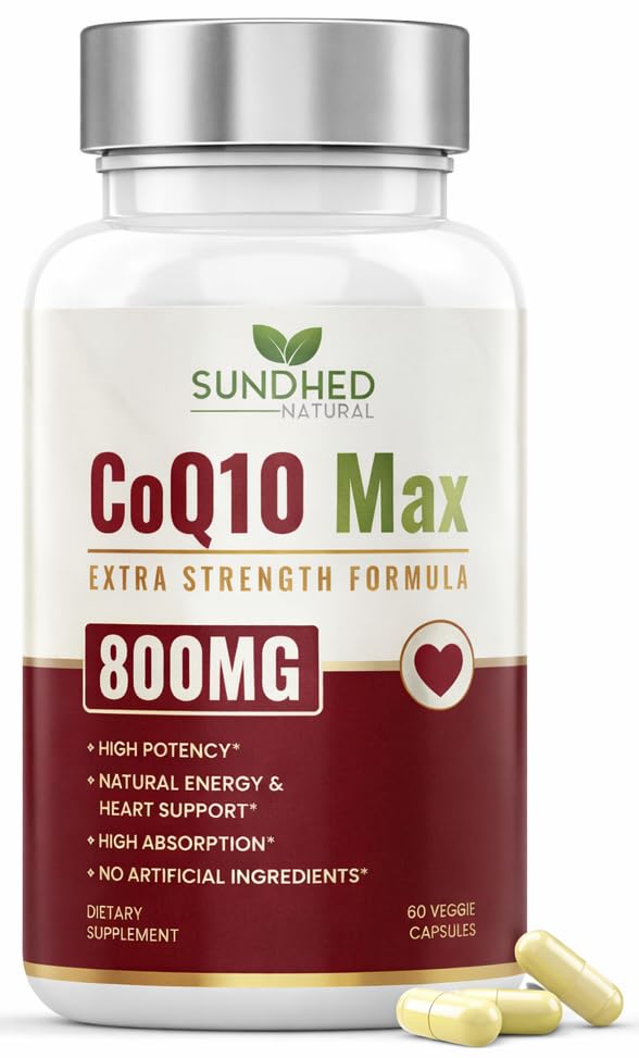 CoQ10 Ισχυρό αντιοξειδωτικό συμπλήρωμα - Extra Strong Formula 800mg, 60 κάψουλες, 1-Month Supply με συνένζυμο Q10 Βιταμίνες και συμπληρώματα