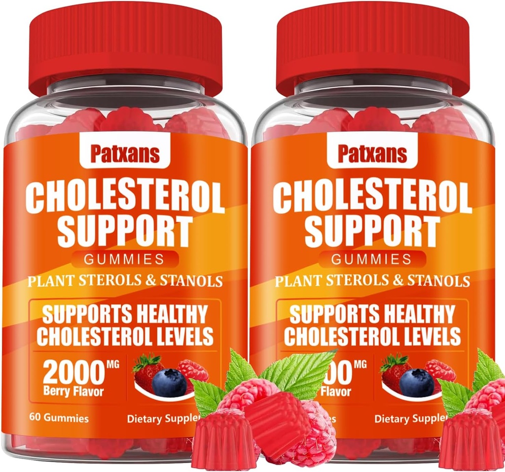 2 Packs Cholesterol Support Gummies, Concing 2000 MG of Plant Sterols & Sterols, Cholesterol Complex Gummies, Support Health Cholesterol Levels, Energy Support, Karma Berry Flavor, 120 Cts
