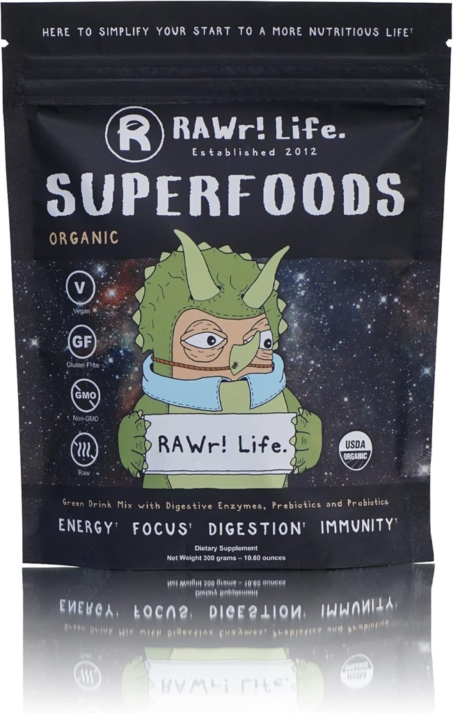 De ki: Superfoods - Digestive Enzymes Probiyotiks & Prebiyotiks Green Drink Toz - sertifikalı Organik - Pro Skateboarder John Motta & Pro BMXer/Rare Fruit Grower Joey Motta