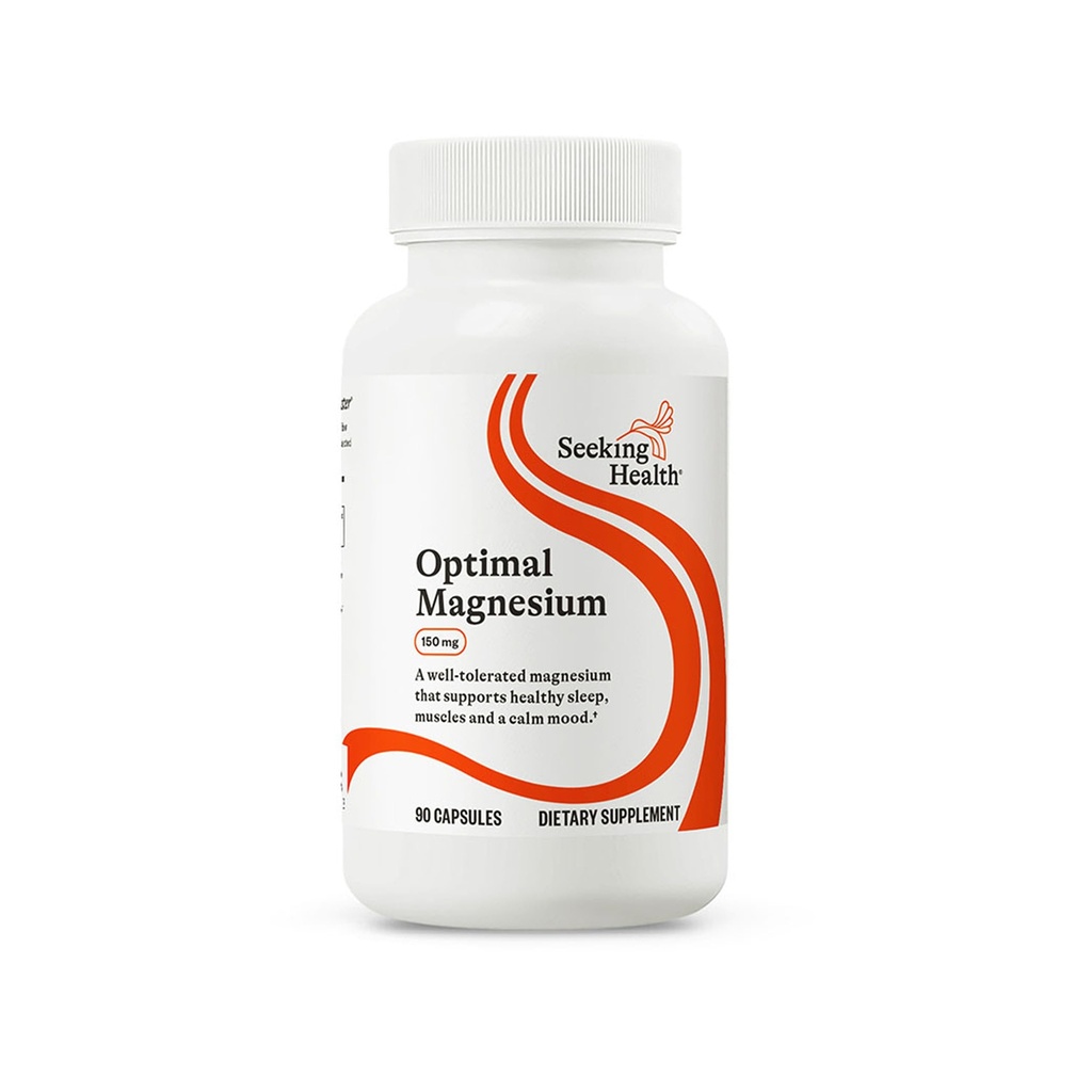 Sağlık Optimal Magnezyum - Mineral Supplement Aids Optimal Magnezyum Abvitamin - Enerji, Uyku ve Kemik Sağlığı Desteği için Magnezyum Formları - 150 mg, 90 Capsules