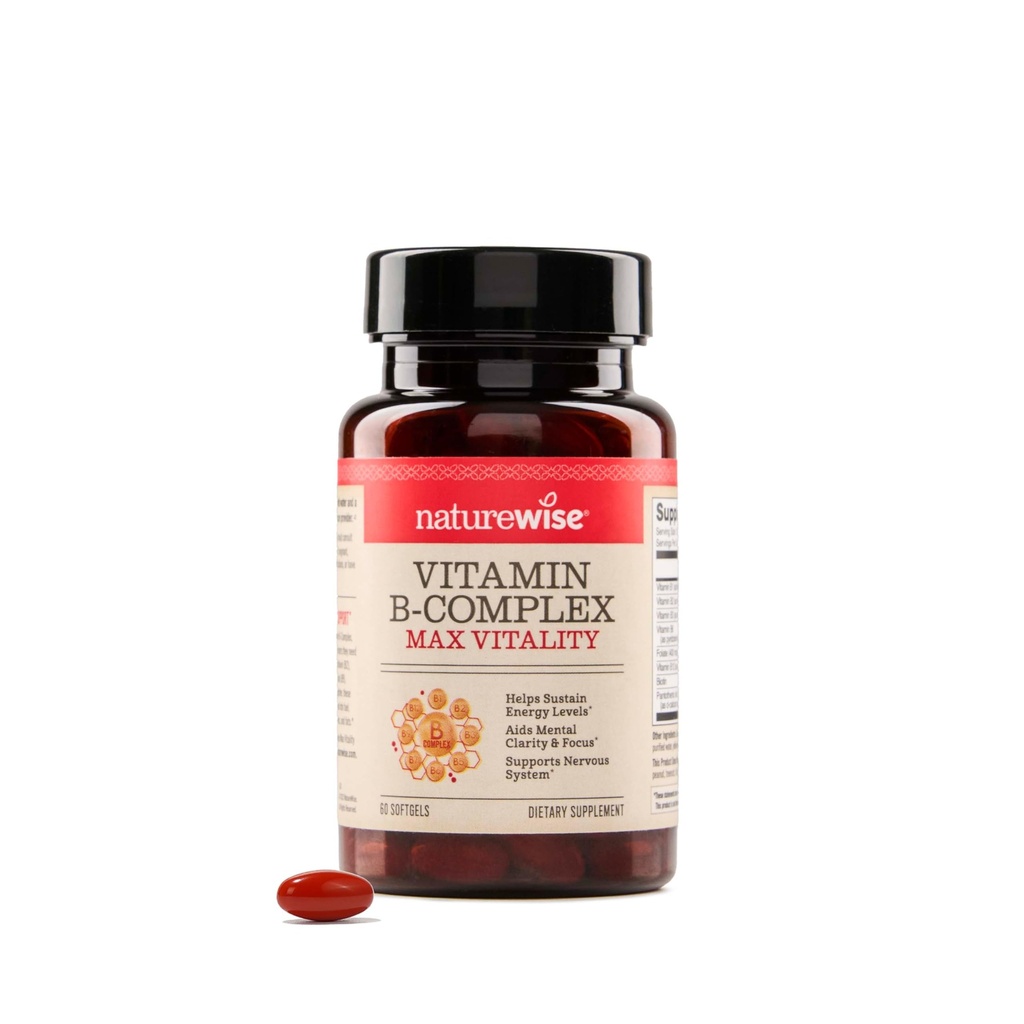 Kadınlar ve Erkekler için B Kompleks - Folic Asit Biotin B1 B2 B3 B6 B12 - Destek Hücreleri Enerji ve Ruh Clarity - Gluten & Dairy Free, Non-GMO - 60 Softgels[2-Month Supply]