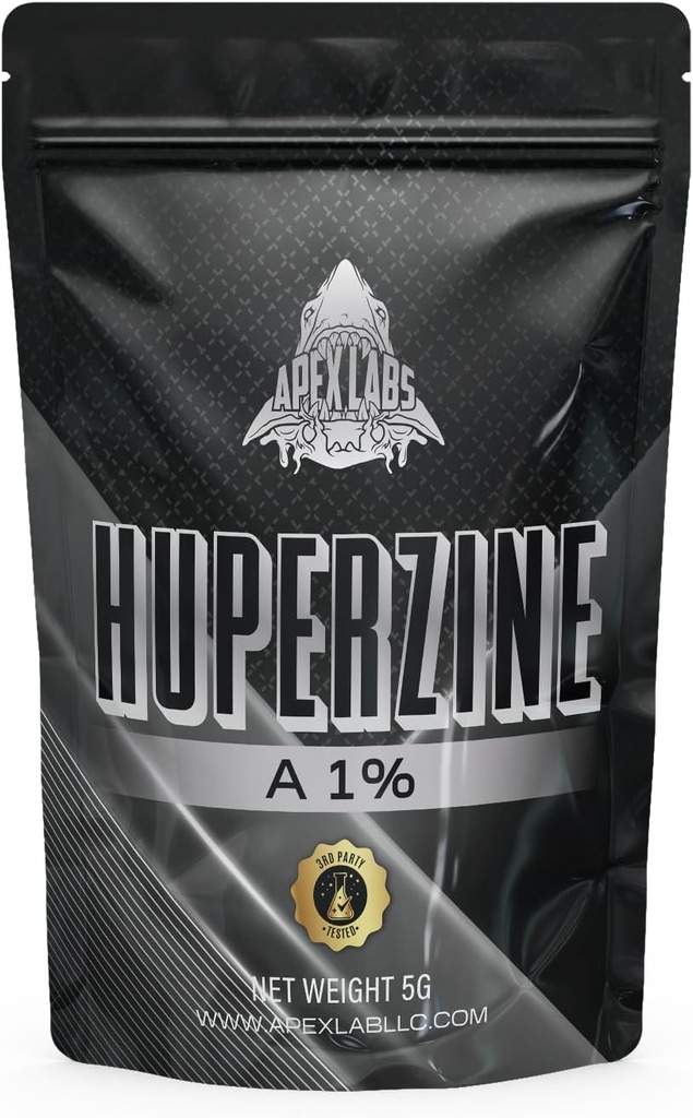 Huperzine-A% 1 Toz Supplements (Use için okuyun) | Huperzia Serrata Extract | Nootropic Agent | Non-GMO, Gluten Free | Made in USA - Third Party Tested (5 Grams)