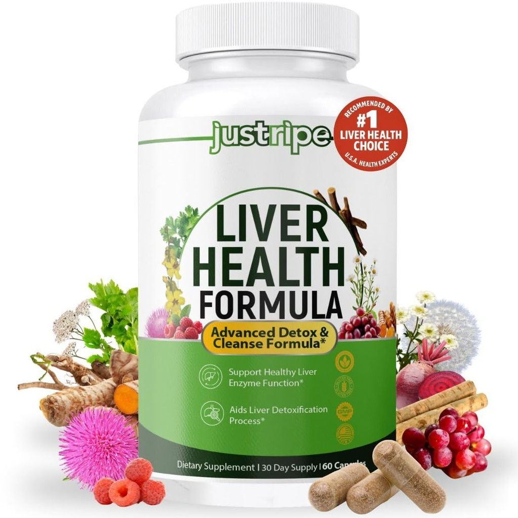 Liver Health Formula, Liver Cleanse Detox & Repair with Artichoke Extract, Milk Thistle, Dandelion ve Liver Health için Daha Fazlası - Herbal Liver Support Supplement 30 Days Supply (1)