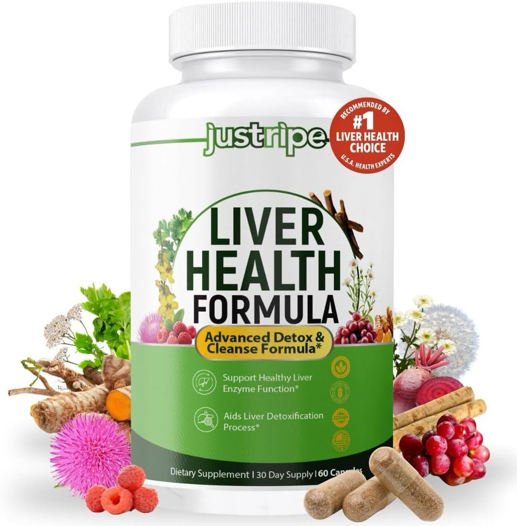 Liver Health Formula, Liver Cleanse Detox & Repair with Artichoke Extract, Milk Thistle, Dandelion ve Liver Health için Daha Fazlası - Herbal Liver Support Supplement 30 Days Supply (1)