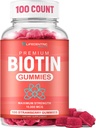 Saç Büyümesi için Biyotin Gummies | Max Strength Biotin 10000mcg İncelenmesi ve Kayıpları | Kadın Erkekler ve Çocuklar için Tamamlanmış Biotin Supplement | 100 Kont Vegan Saçları Saç Ciltleri ve Çiçekler için