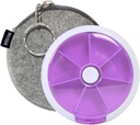 Pill Cases Weekly INVODA Pill Organizer 7 Day 3 Times Tıp Pill Shang Push Düğmete Pill Planlayıcı 7 Karşılaştırma (Purple+Bag)