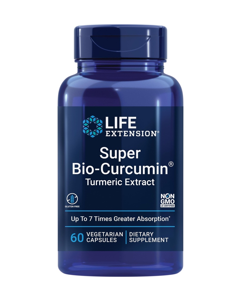 Επέκταση ζωής Super Bio-Curcumin Turmeric Extract – Υψηλής απορρόφησης κουρκουμίνη για την υποστήριξη της υγείας ολόκληρου του σώματος – Χωρίς γλουτένη, μη ΓΤΟ, χορτοφαγικά – 60 κάψουλες χορτοφάγων