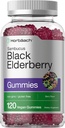 Horbaach Black Elderberry Gummies | 120 Count | Sambucus Ekstraksiyon | çinko ve Vitamin C | Berry Flavor | Vegan, Non-GMO ve Gluten Ücretsiz Supplement Yetişkinler için