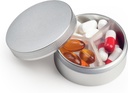 Küçük Pill Case 3 Karşılaştırma, Metal Round Portable Pill Box, Sualtı Seyahat Pill Organizer, Pocket Purse Tıp Vitamini EDC Konteyner (Silver)