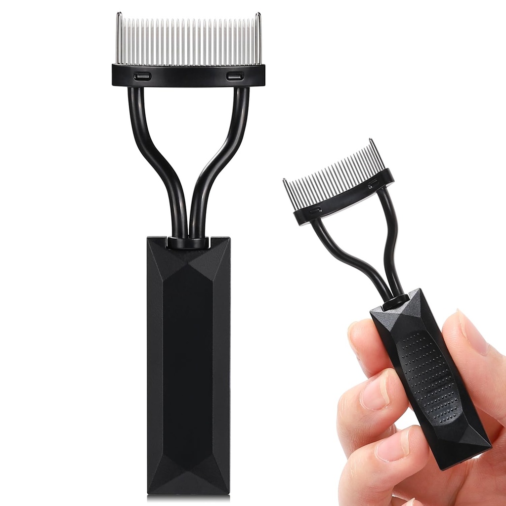 Διαχωριστής βλεφαρίδας Comb, Arc Designed Lash Definer Comb Applicator Mascara Comb με κάλυμμα, Καλλυντικό εργαλείο βούρτσας ματιών (μαύρο)