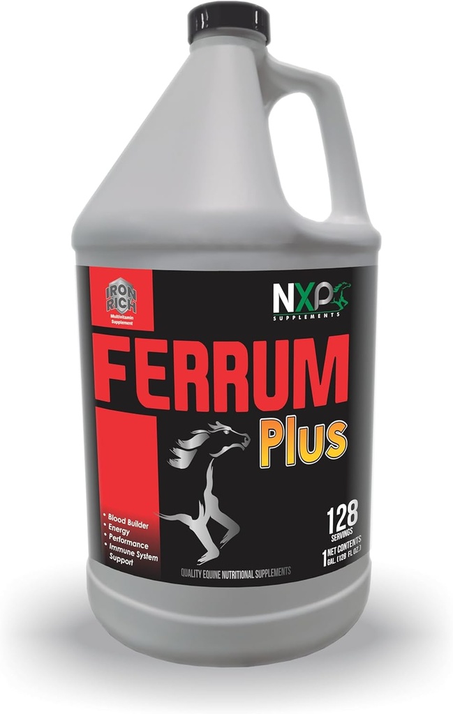 Ferrum Plus - Σιδερένια πλούσια υποστήριξη αίματος Ενεργειακή απόδοση συμπλήρωμα απόδοσης ανοσοποιητικού συστήματος υποστήριξης για τα άλογα από NXP συμπληρώματα - 1 Gallon (128 oz)