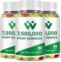 3 Packs Organik Hemp Gummies 7,500,000 Yüksek Güç - Yüksek Potency Hemp Oil Infüzyon Gummibrands - Natural Hemp Candy Supplements - 240 Gummicamps